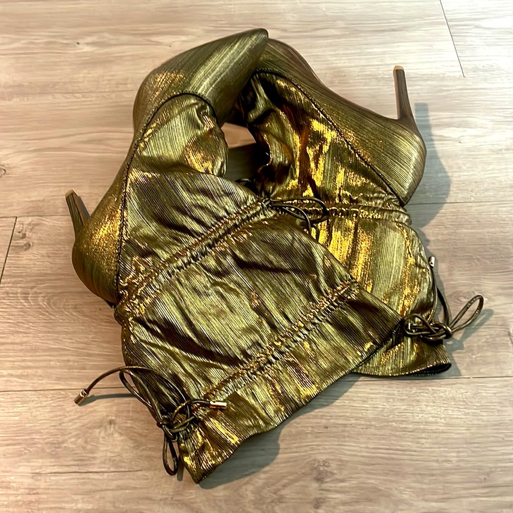 Never worn gold booties
